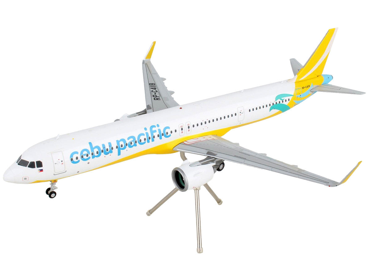 Airbus A321neo Commercial Aircraft "Cebu Pacific" White and Yellow "Gemini 200" Series 1/200 Diecast Model Airplane by GeminiJets